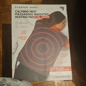 Sharper Image XXL-Wide Massaging Weighted Heating Pad - Gray and Red